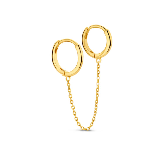 14k gold pendant chain hoop earrings